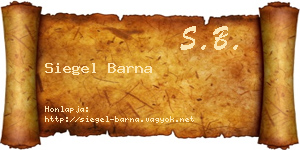Siegel Barna névjegykártya