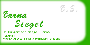 barna siegel business card